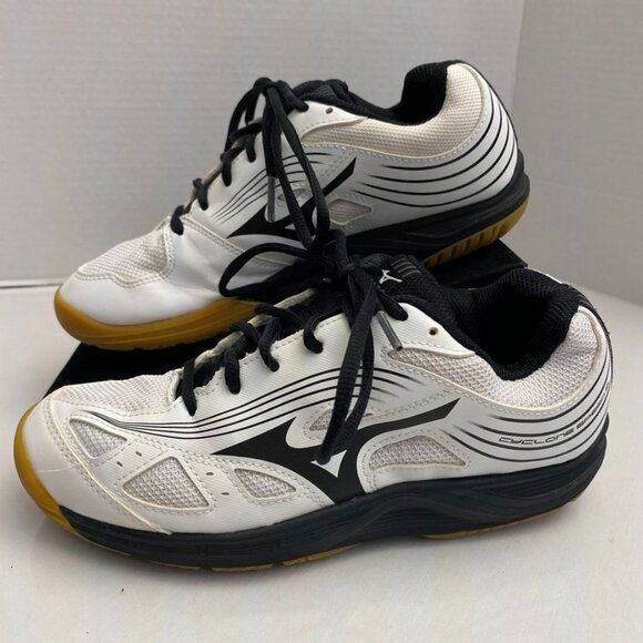 Mizuno Cyclone Speed 3 Volleyball Shoes Non Marking White Black - Picture 2 of 13